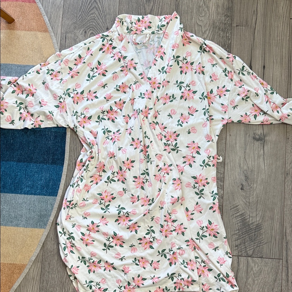 Draper James Pink and Green Floral Robe